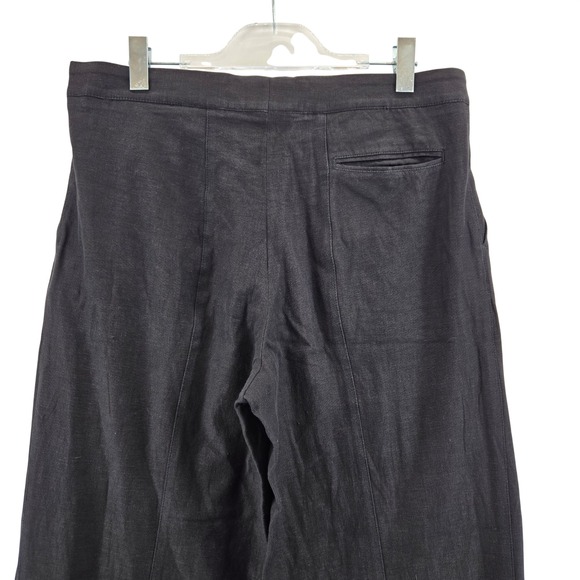 Giorgio Armani Mens Black Linen Blend Wide Leg Trousers Made in Italy Size 54 - Picture 4 of 11